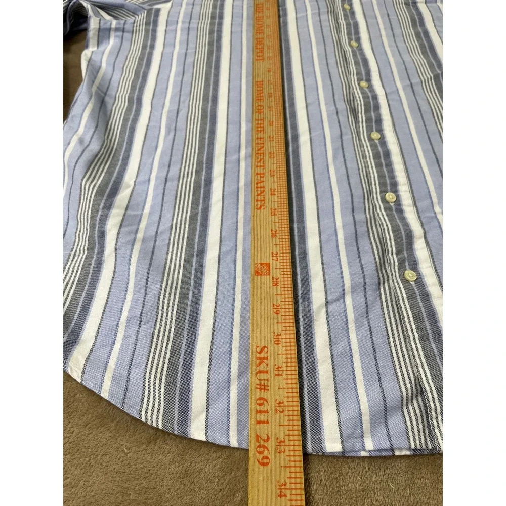 Polo Ralph Lauren shirt men's size 2XB Big Striped Button Down Blue Fresh‎ Pony